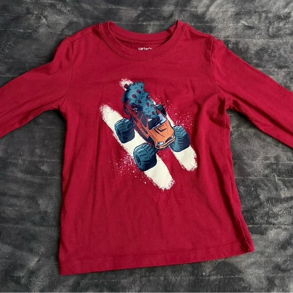 Carter's Red Monster Truck Kids Shirt, 4T